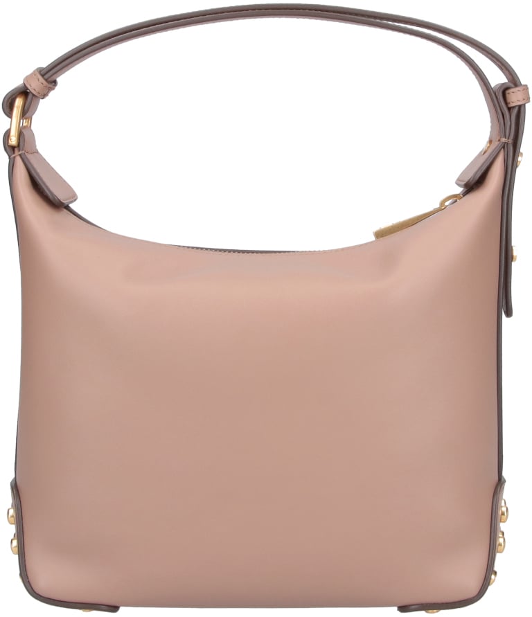 Tod's Beige Metal Dots Smooth Leather Bag Neutraal