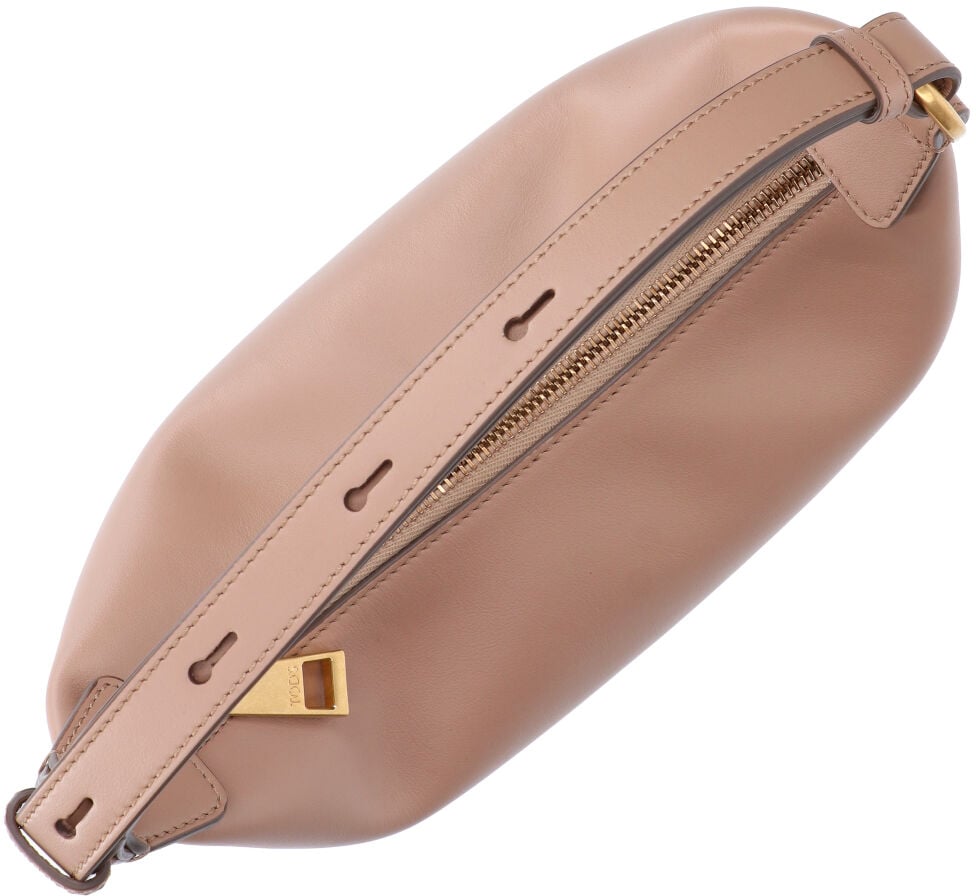 Tod's Beige Metal Dots Smooth Leather Bag Neutraal