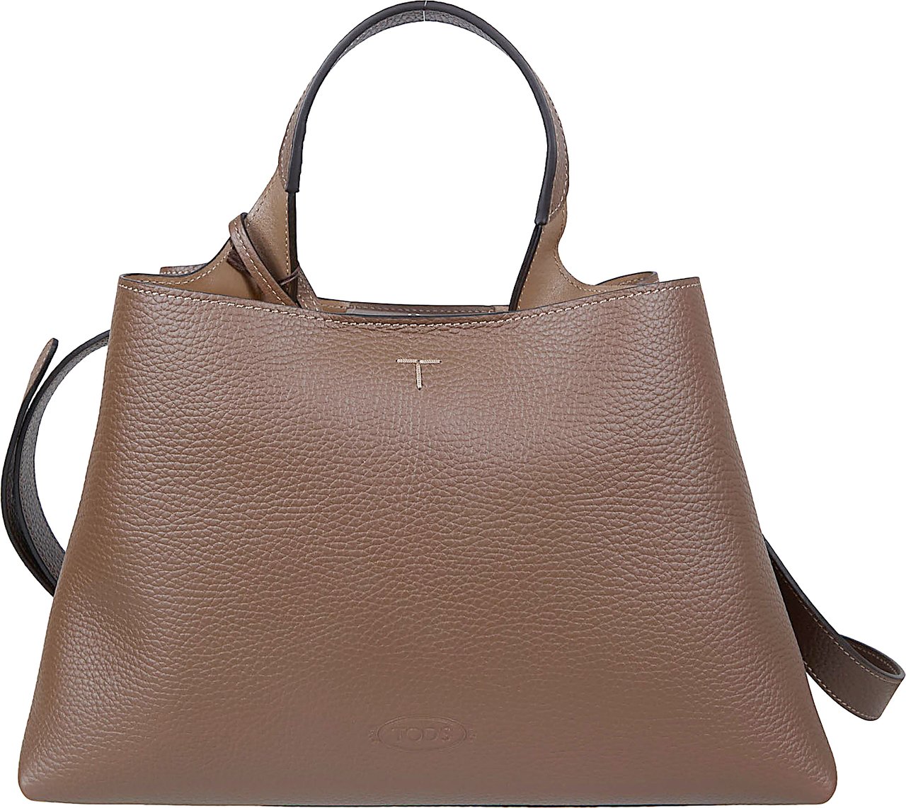 Tod's Soft Leather Bag with Iconic T-Detail Grijs