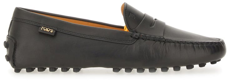 Tod's LEATHER "GOMMINO" LOAFER Zwart