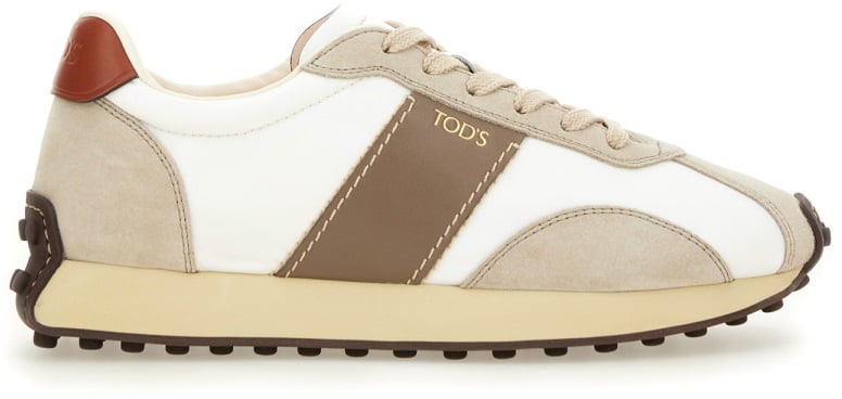 Tod's LEATHER AND FABRIC SNEAKER Beige