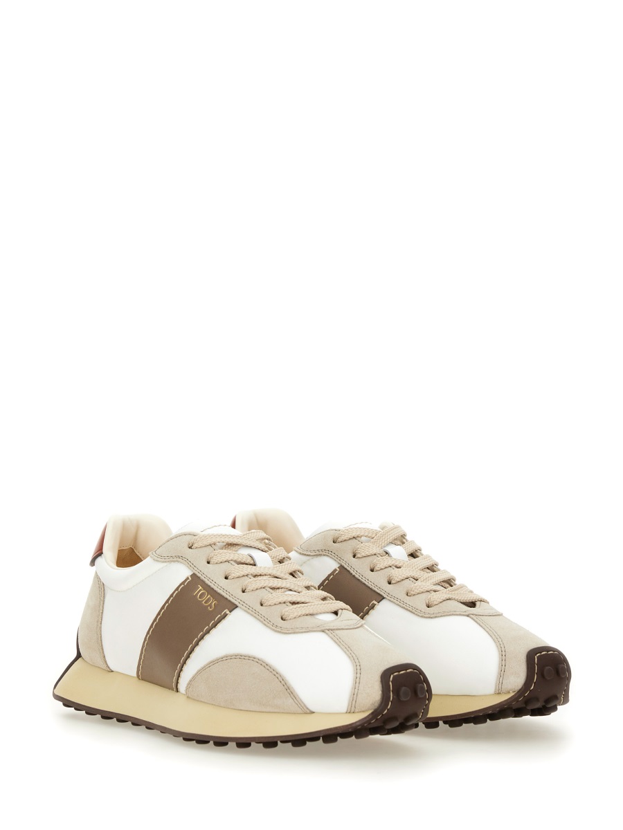 Tod's LEATHER AND FABRIC SNEAKER Beige