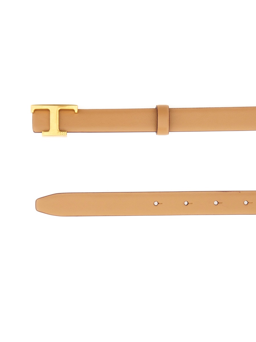 Tod's REVERSIBLE "T TIMELESS" BELT Beige