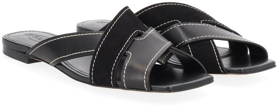 Tod's CROSS-STRAP SANDAL Zwart