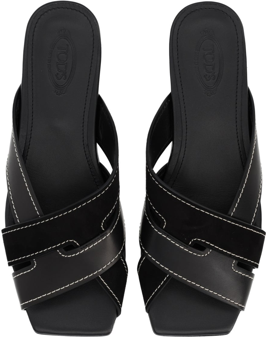 Tod's CROSS-STRAP SANDAL Zwart
