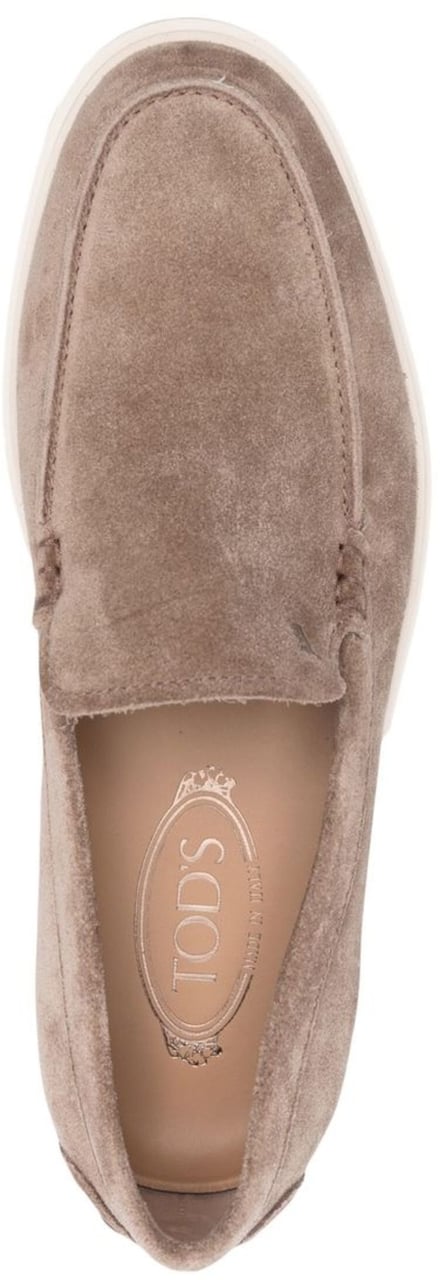 Tod's Moccasin Slipper Refined Suede Loafers Roze