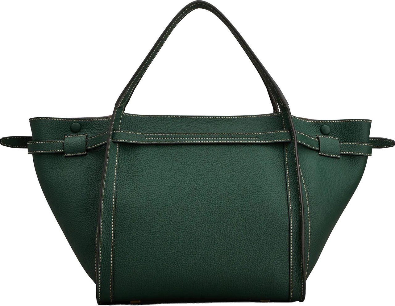 Tod's Green Borsa Textured Leather Handbag Zwart