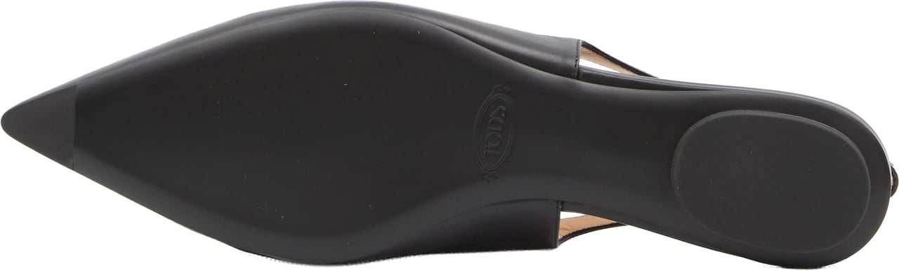 Tod's Leather slingback ballerinas Zwart
