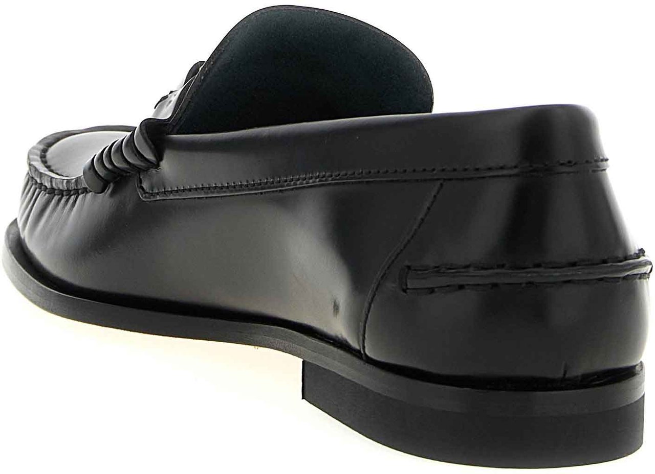 Tod's Black Calfskin Slip-On Loafers Zwart