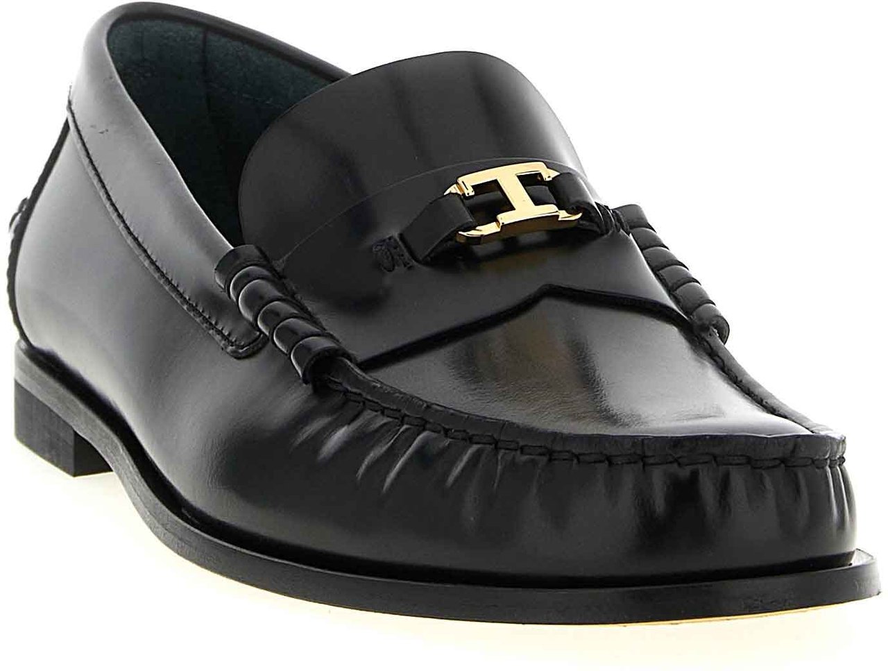 Tod's Black Calfskin Slip-On Loafers Zwart