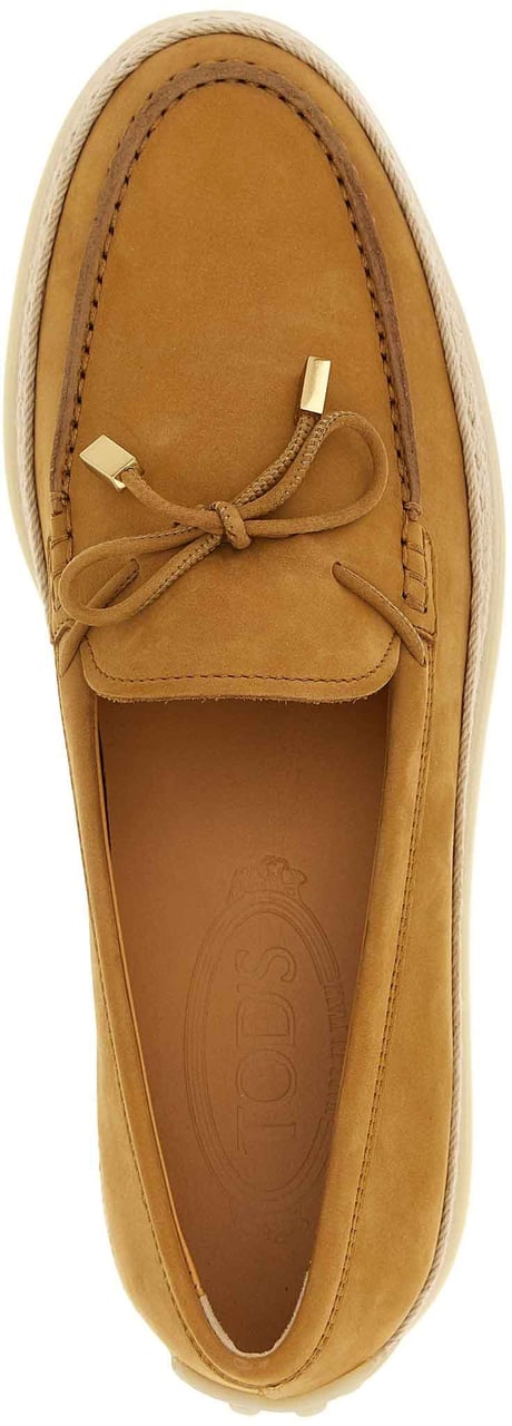 Tod's Beige Calfskin Slip-On Loafers Beige