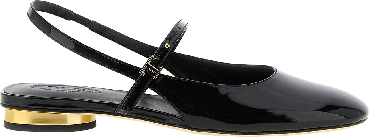 Tod's Black Calfskin Ballet Flats Zwart