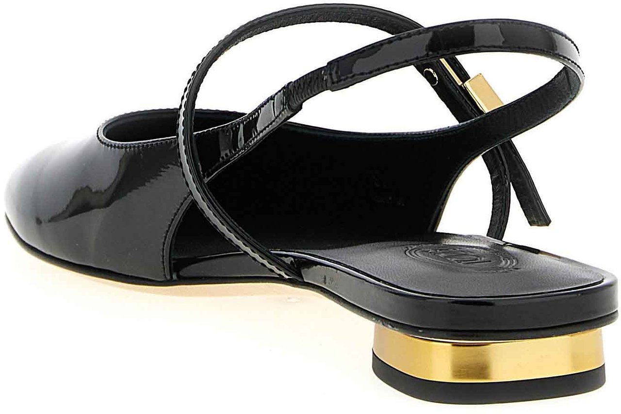 Tod's Black Calfskin Ballet Flats Zwart