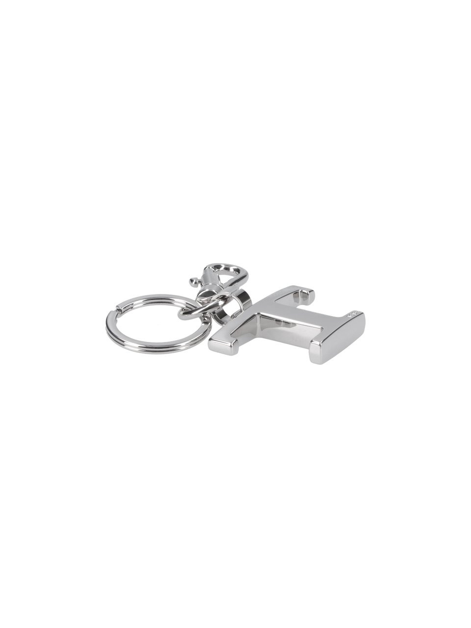 Tod's Silver Logo Metal Charm Keyring Zilver
