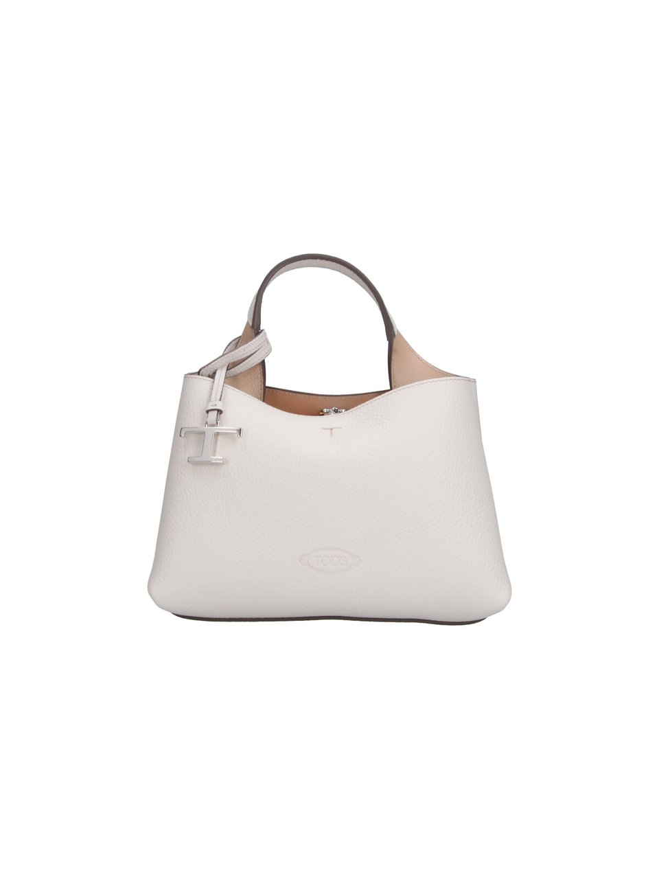Tod's Structured Handbag with Adjustable Strap and Embossed Logo Wit