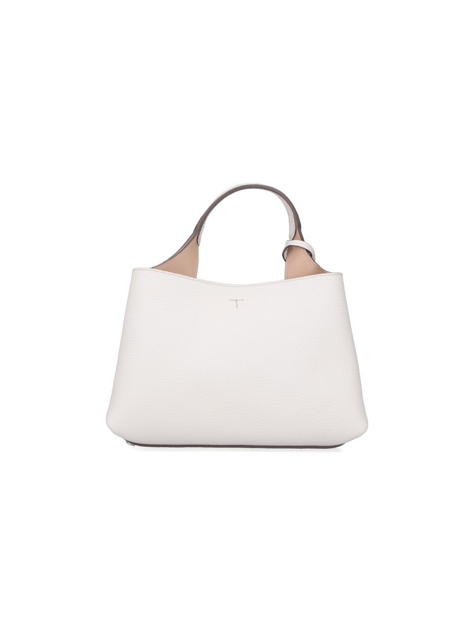 Tod's Structured Handbag with Adjustable Strap and Embossed Logo Wit