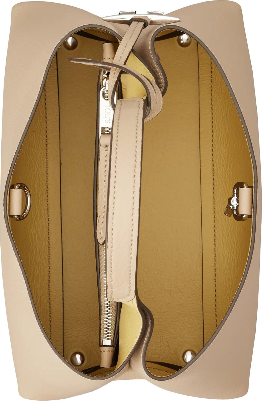 Tod's Neutral Textured Leather Handbag Neutraal