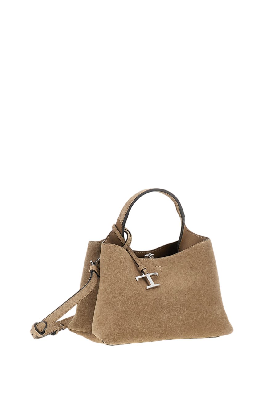 Tod's Beige Suede Micro Handbag Neutraal