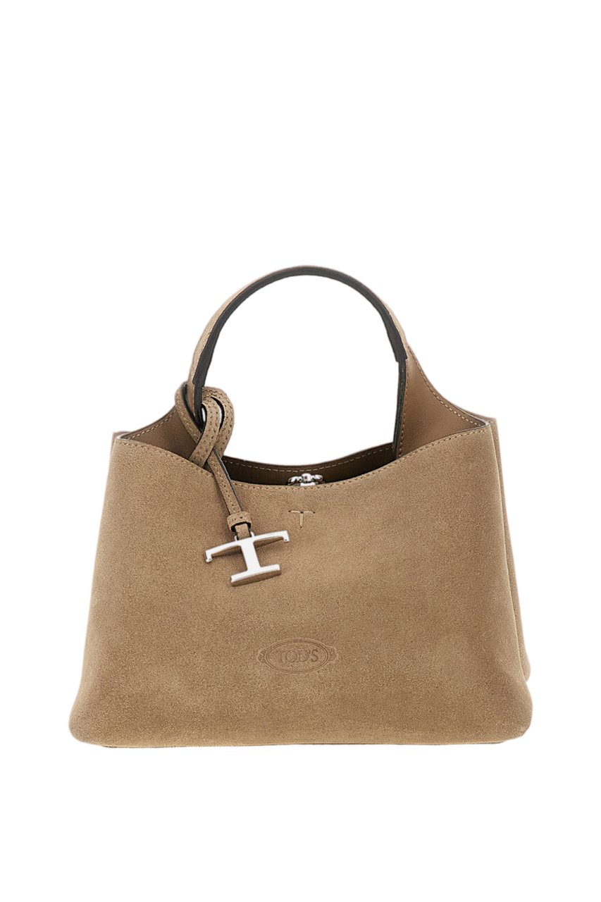 Tod's Beige Suede Micro Handbag Neutraal