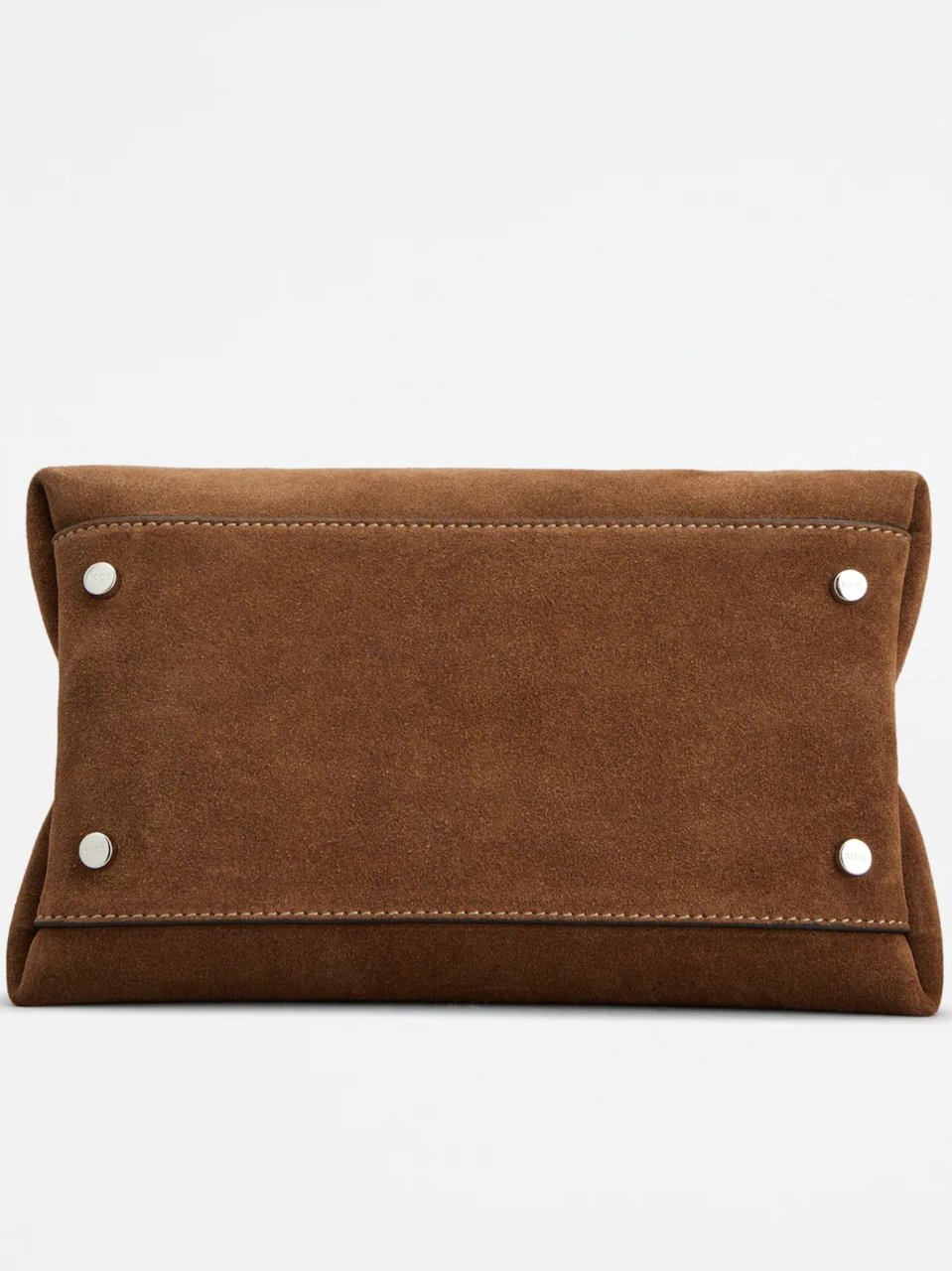 Tod's Trapezoidal Brown Suede Handbag With Structured Design Bruin
