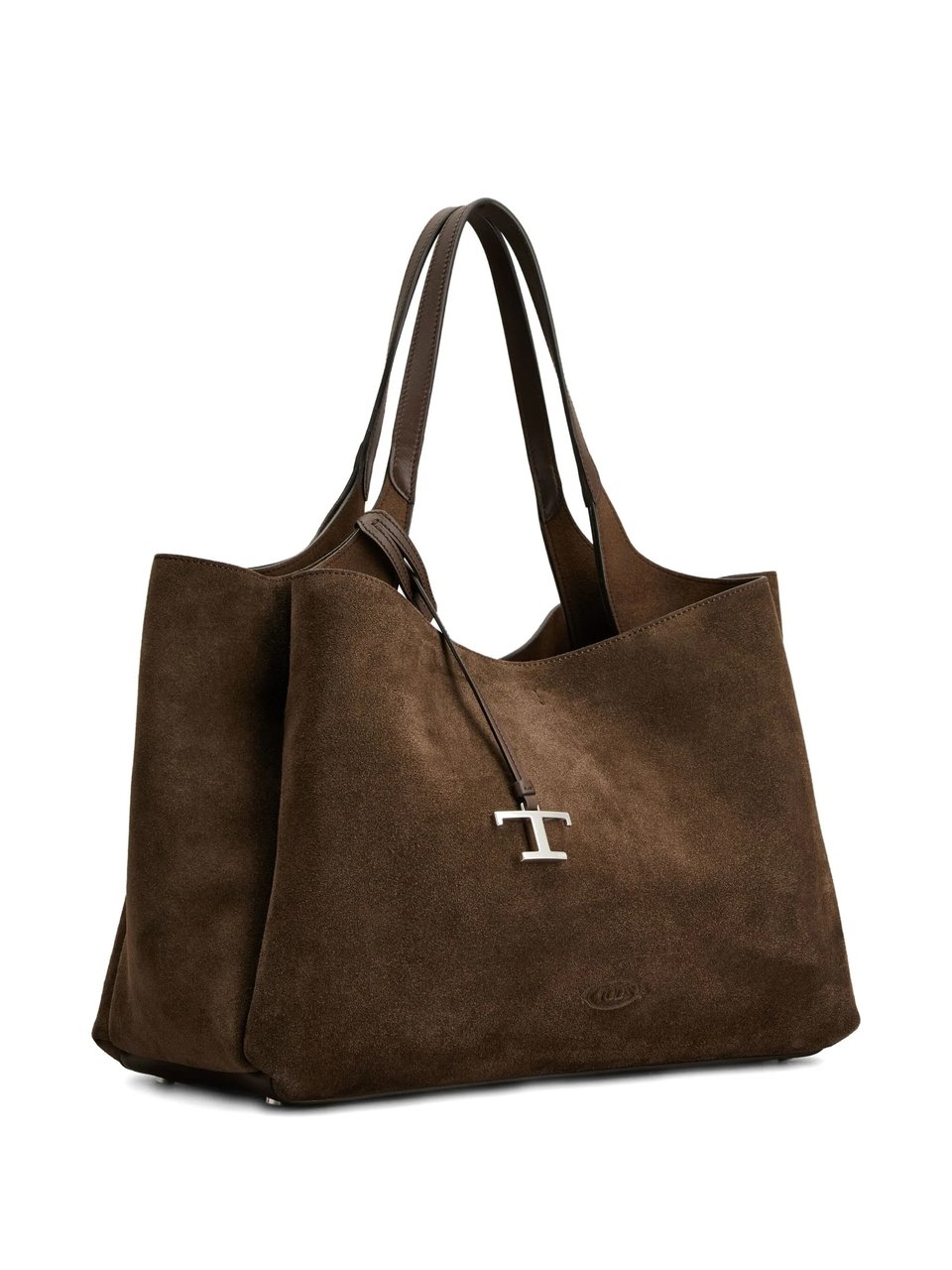 Tod's Spacious Brown Suede Tote Bag with Leather Accents Bruin