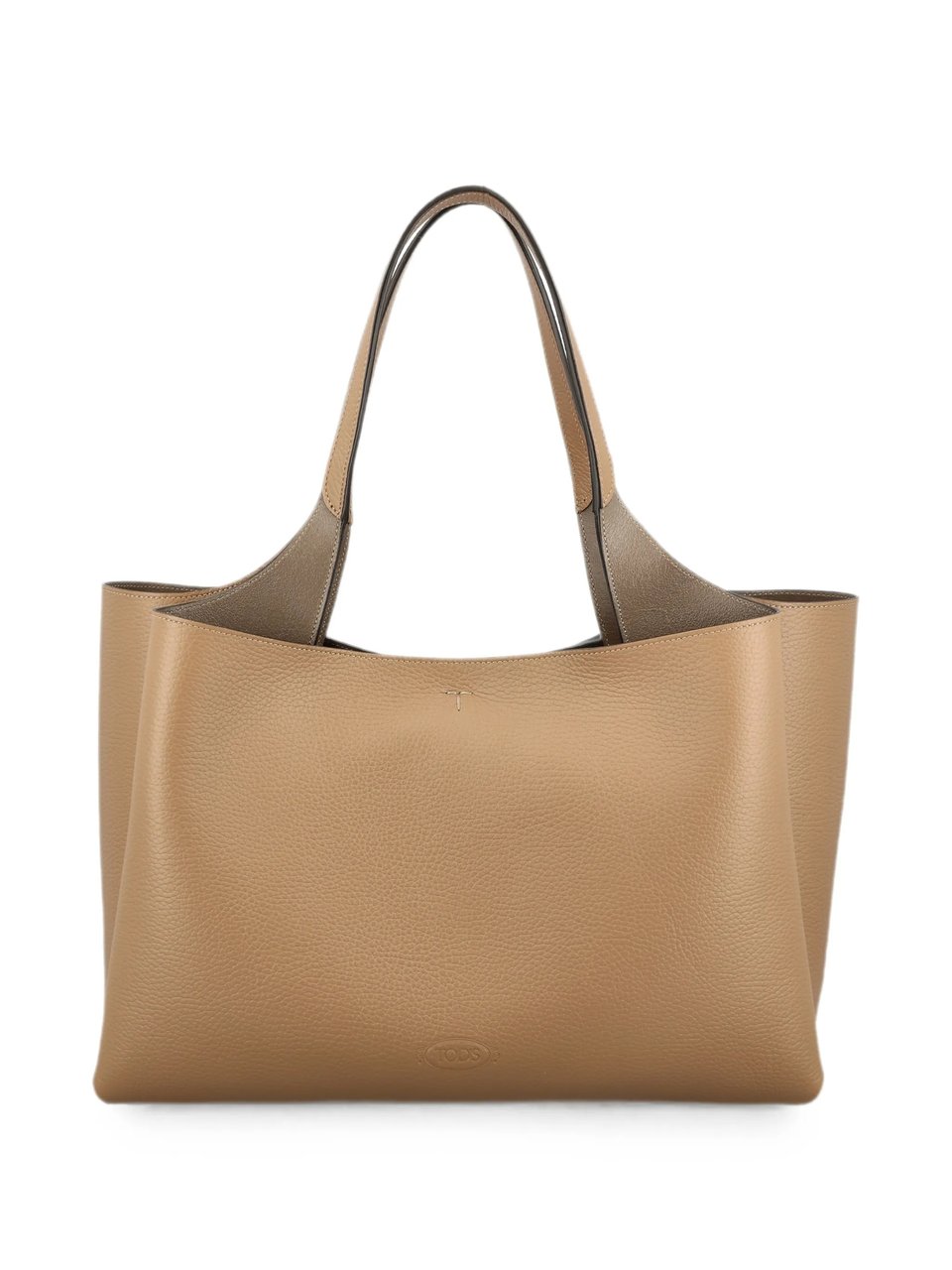 Tod's Textured Leather Tote Bag with Embossed Logo Bruin