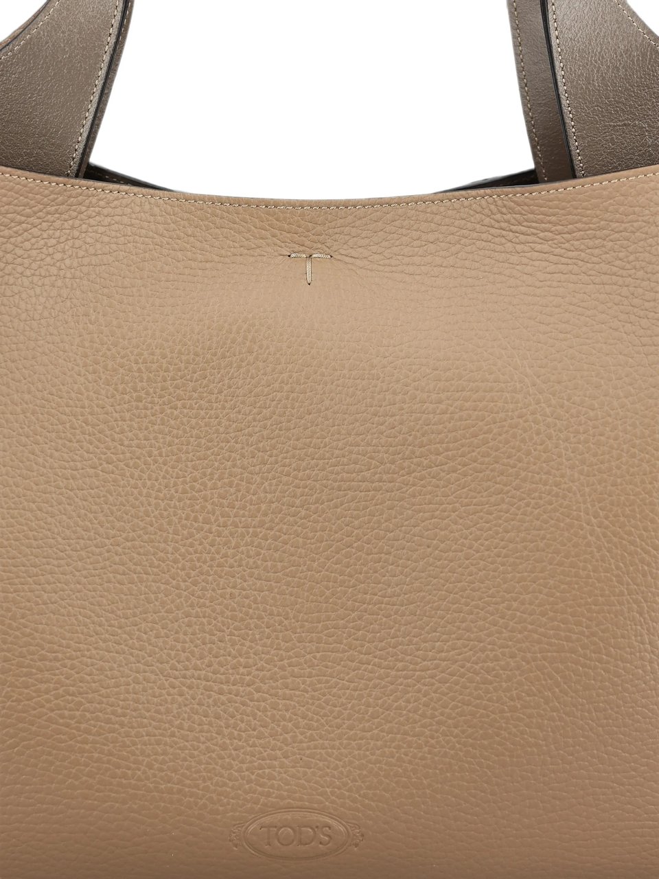 Tod's Textured Leather Tote Bag with Embossed Logo Bruin
