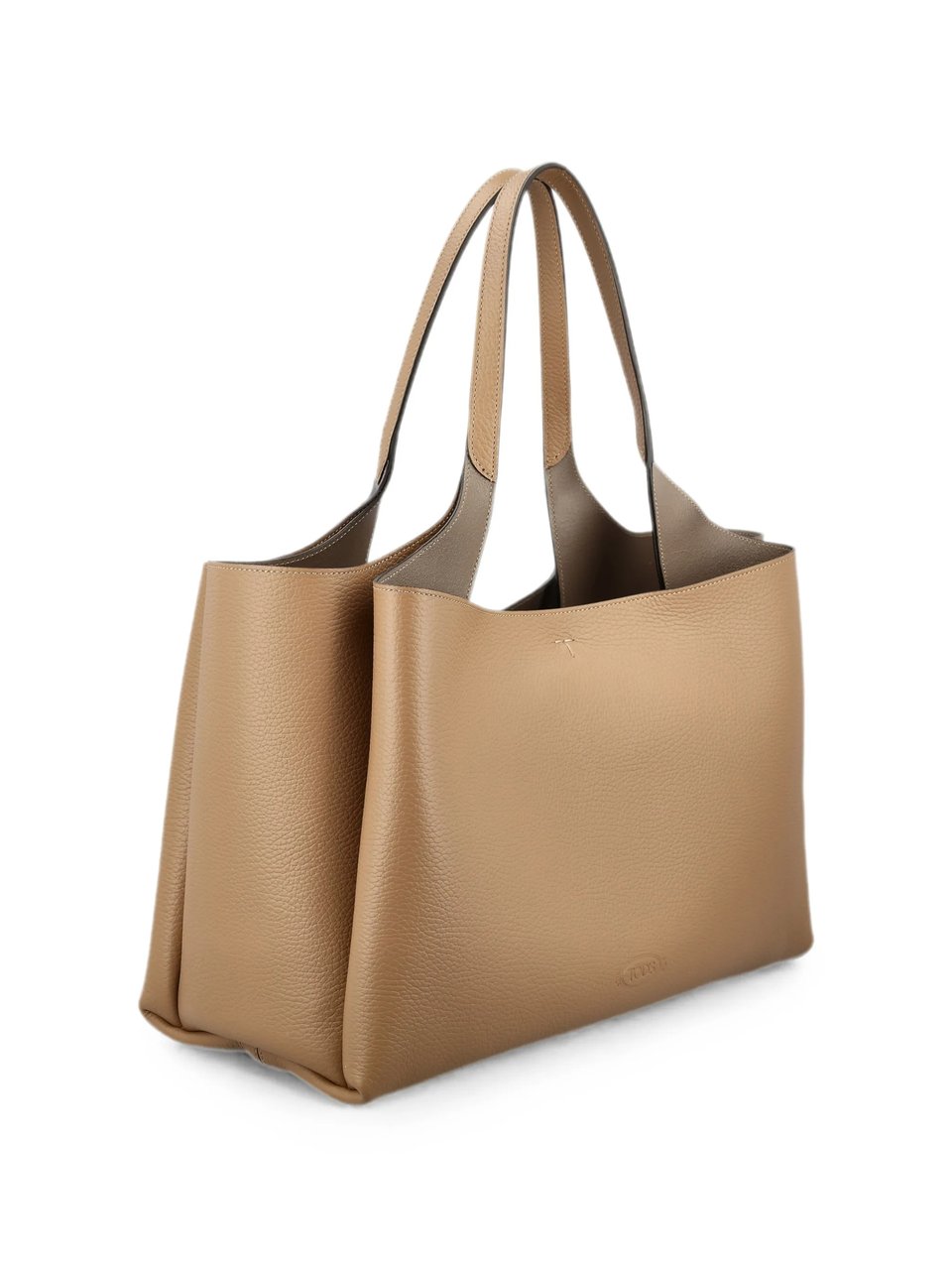 Tod's Textured Leather Tote Bag with Embossed Logo Bruin
