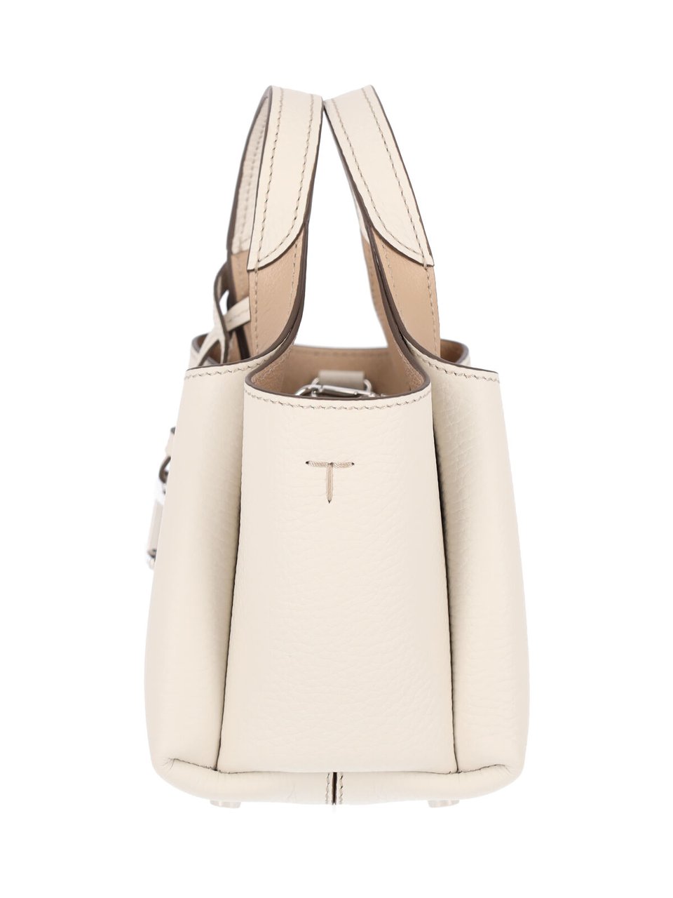 Tod's White Leather Top Handle Shoulder Bag Wit