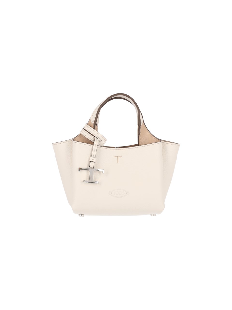 Tod's White Leather Top Handle Shoulder Bag Wit