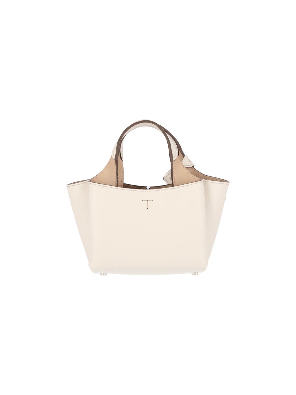 Tod's White Leather Top Handle Shoulder Bag Wit