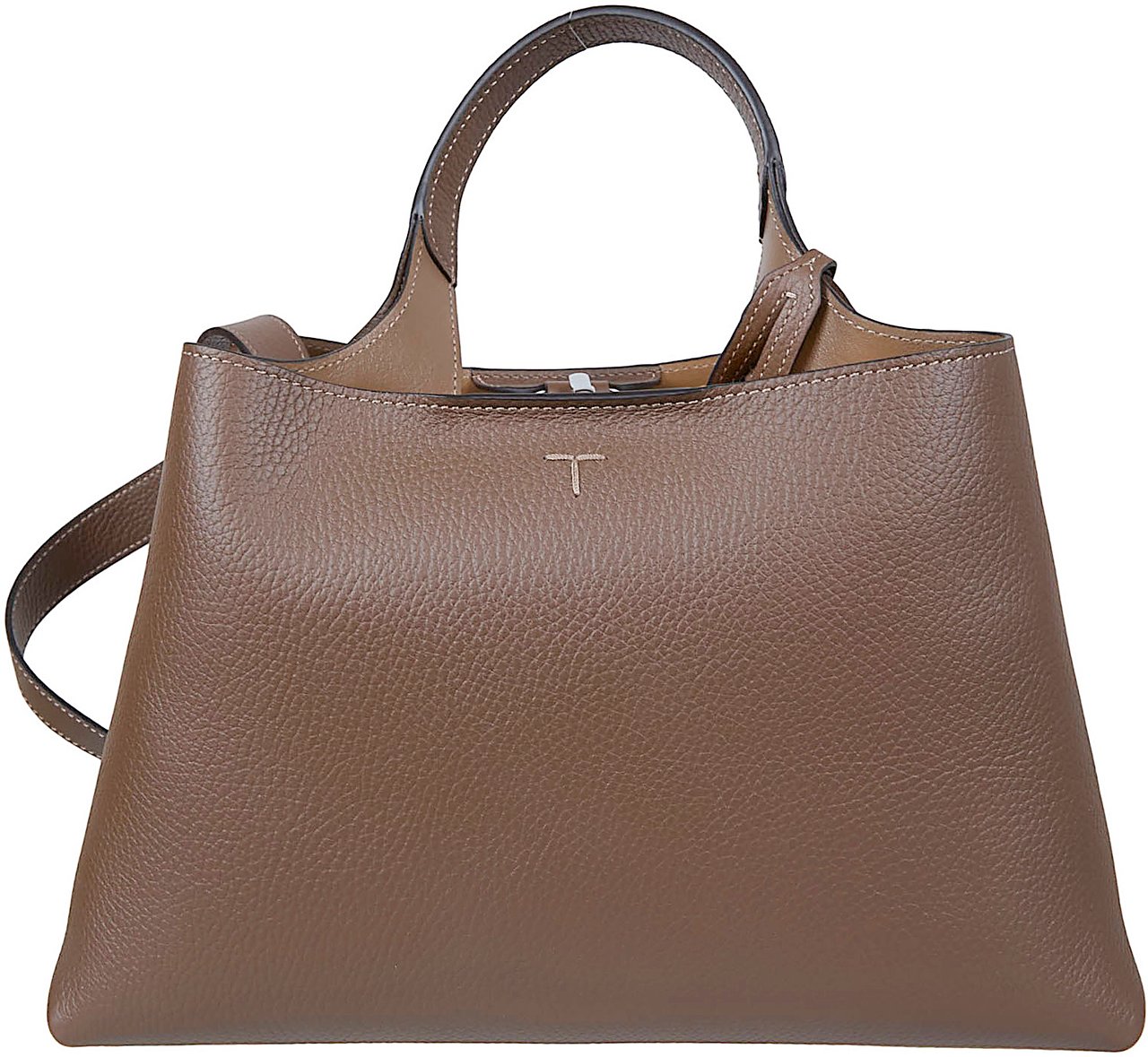 Tod's Soft Leather Bag with Iconic T-Detail Grijs