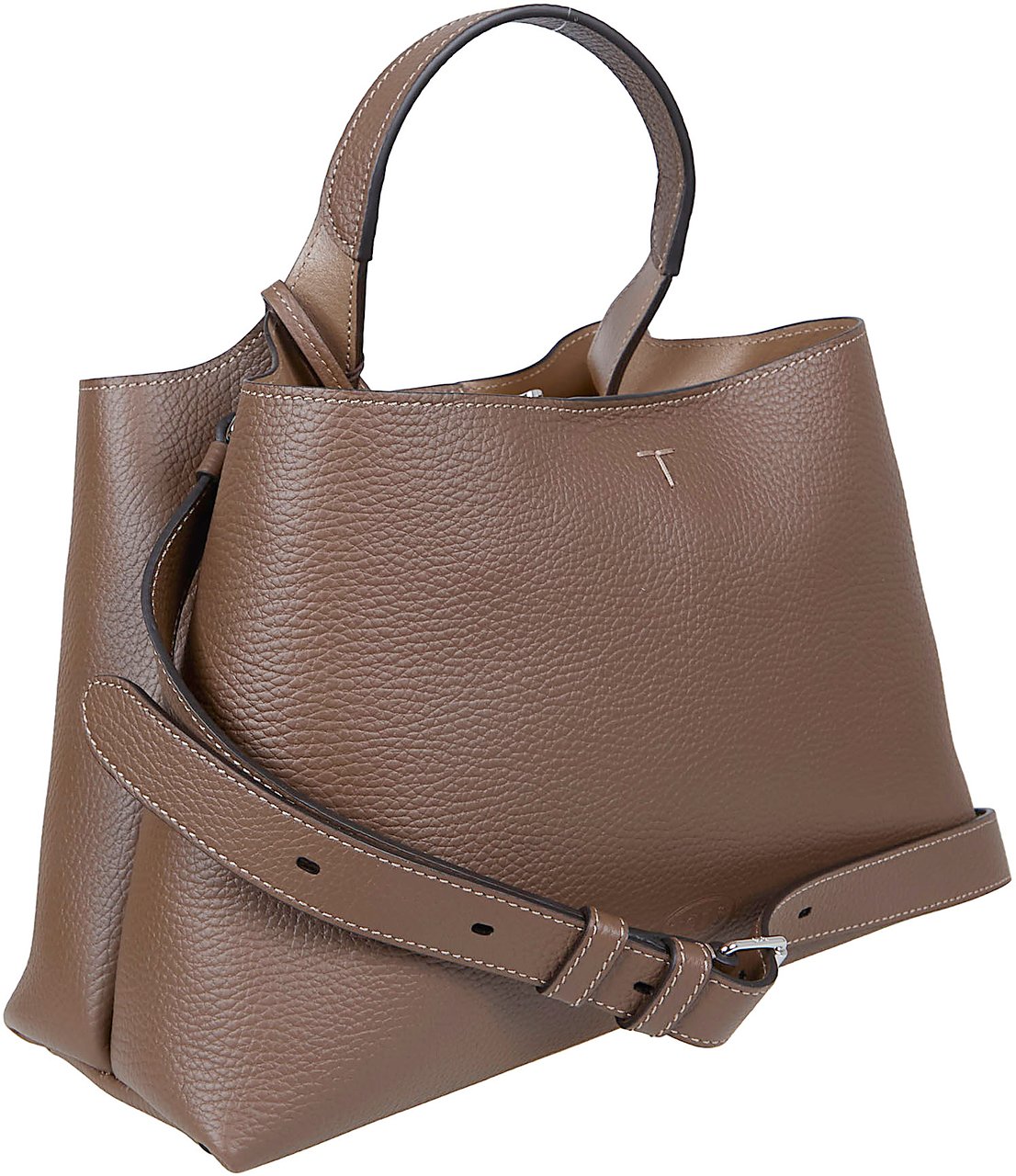 Tod's Soft Leather Bag with Iconic T-Detail Grijs