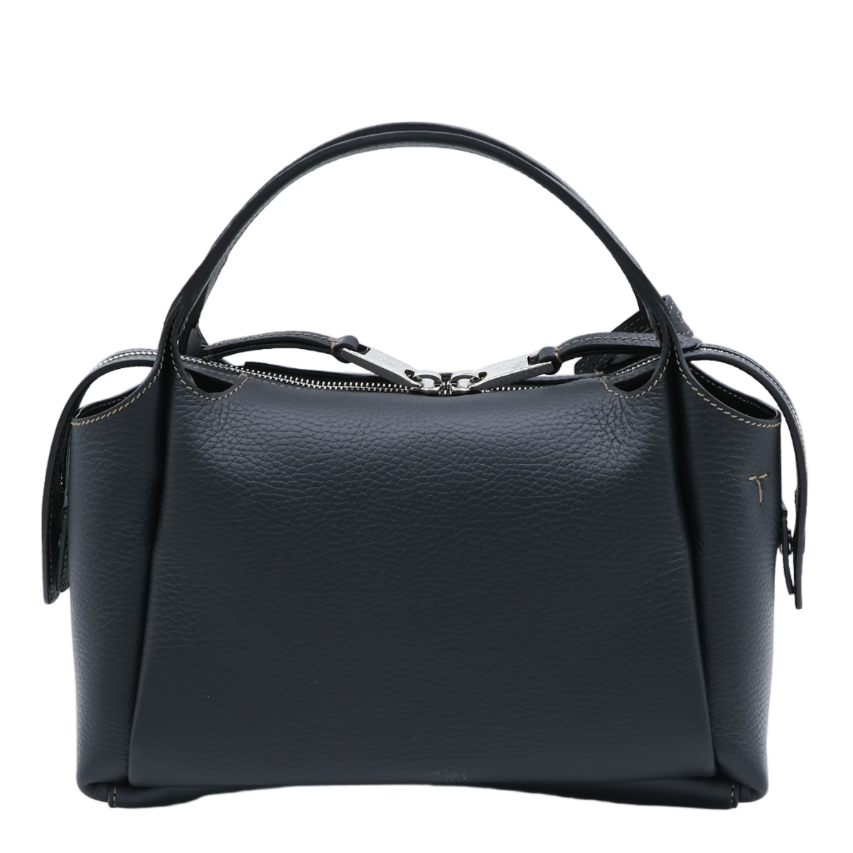 Tod's Structured Handbag with Pebbled Texture Zwart