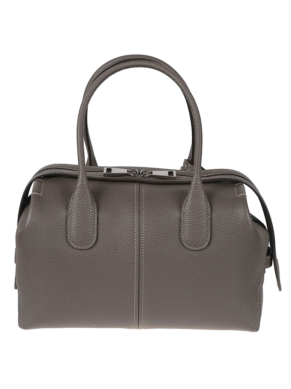 Tod's Brown Textured Leather Convertible Tote Bag Grijs