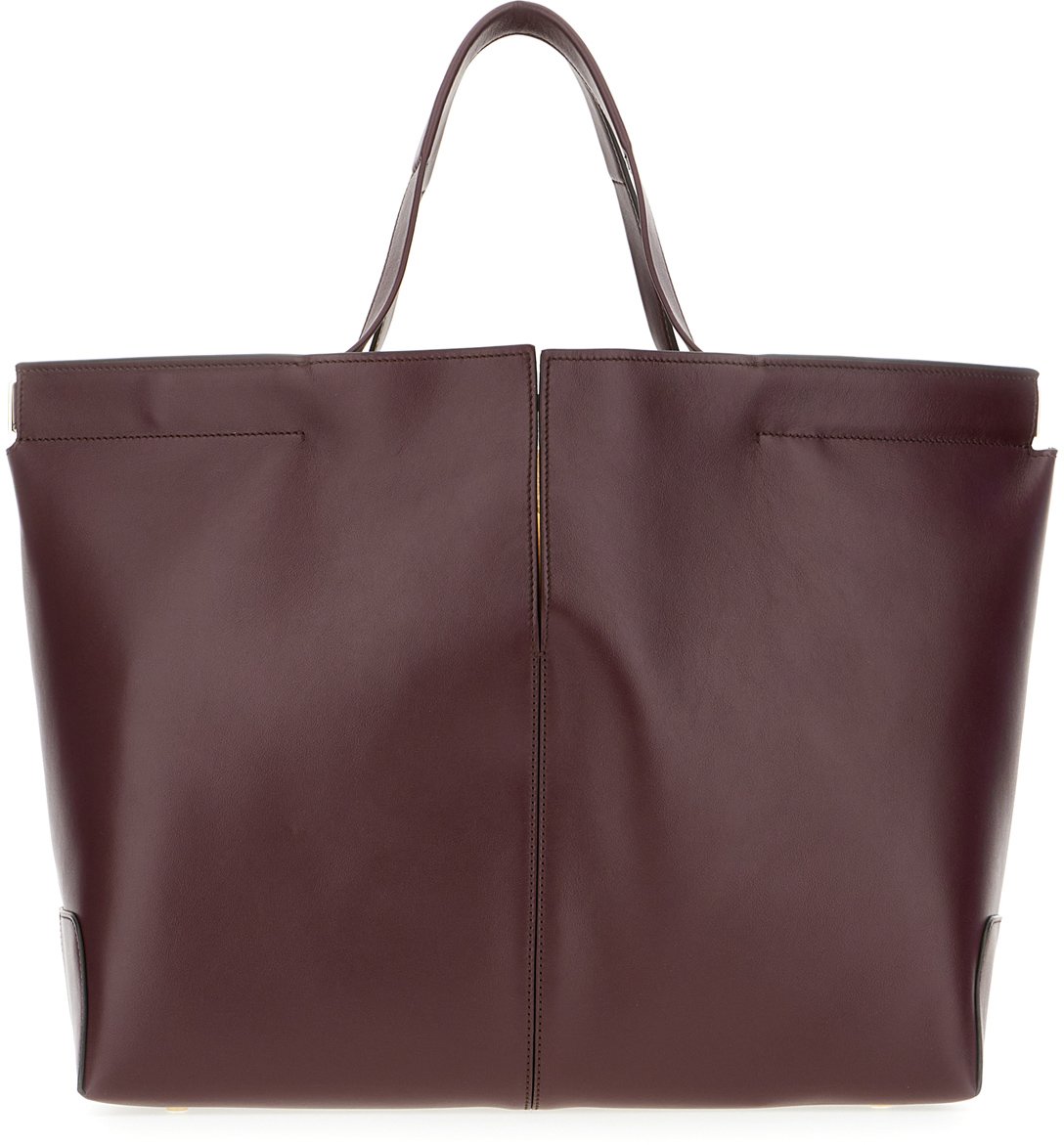 Tod's Tod's Plum leather medium Di Folio shopping bag Paars