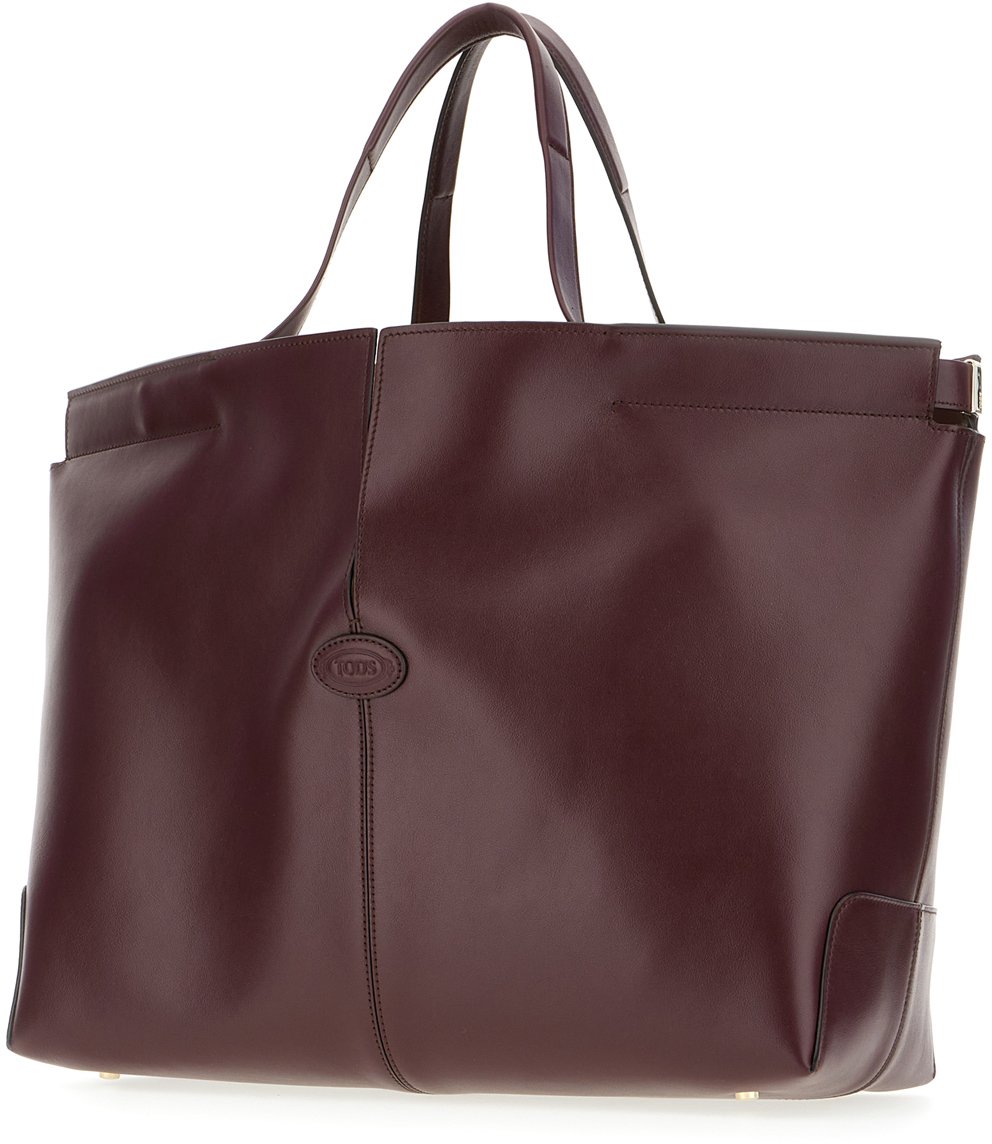 Tod's Tod's Plum leather medium Di Folio shopping bag Paars