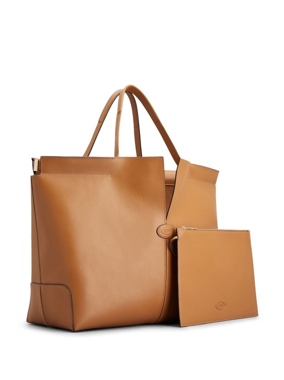 Tod's Smooth Brown Leather Tote Bruin