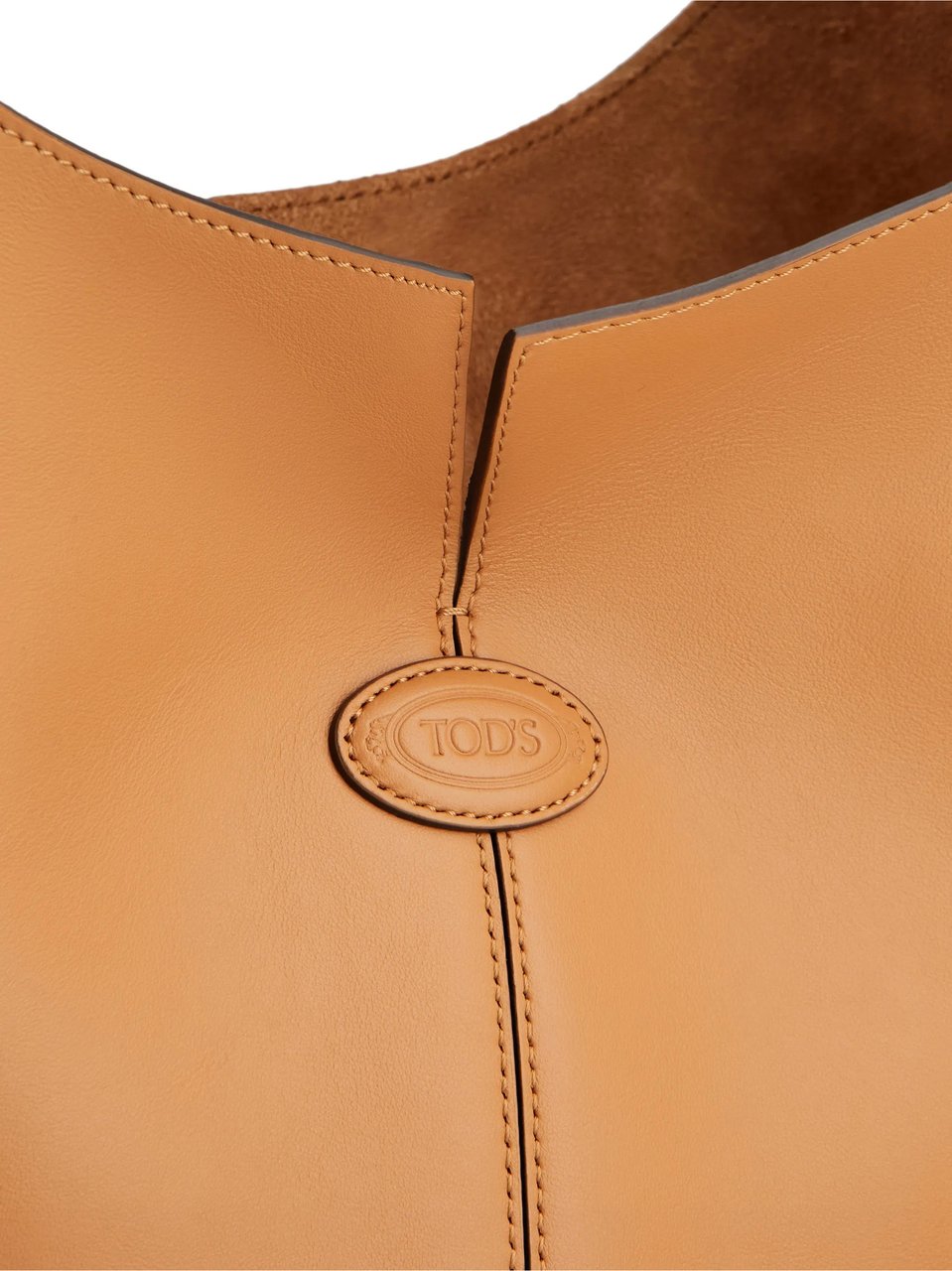 Tod's Tan Structured Leather Shoulder Bag Bruin