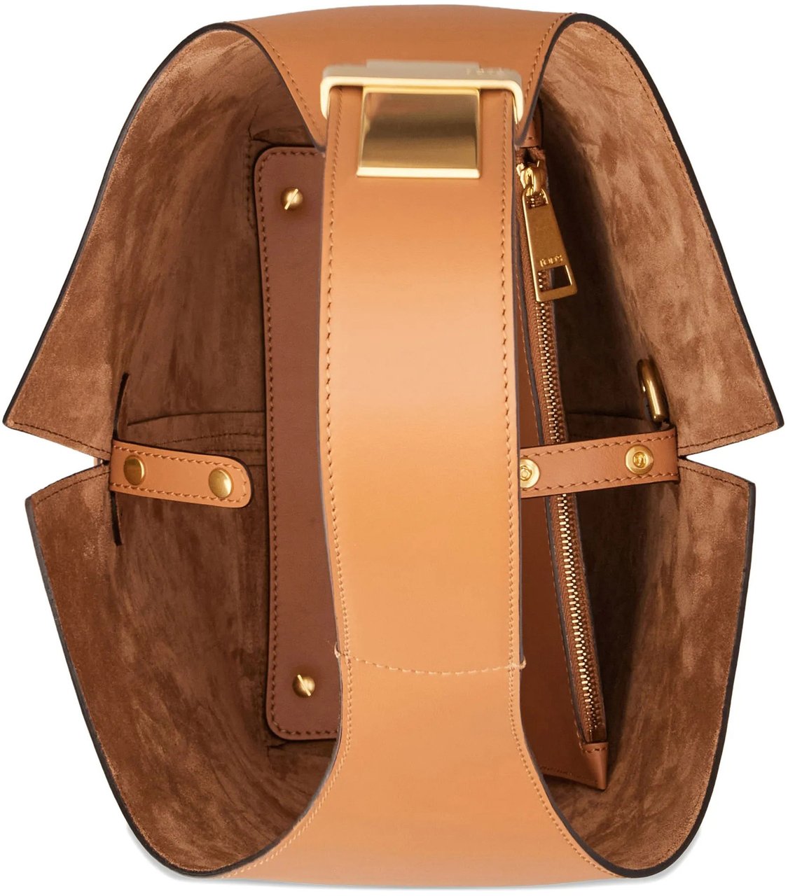 Tod's Tan Structured Leather Shoulder Bag Bruin