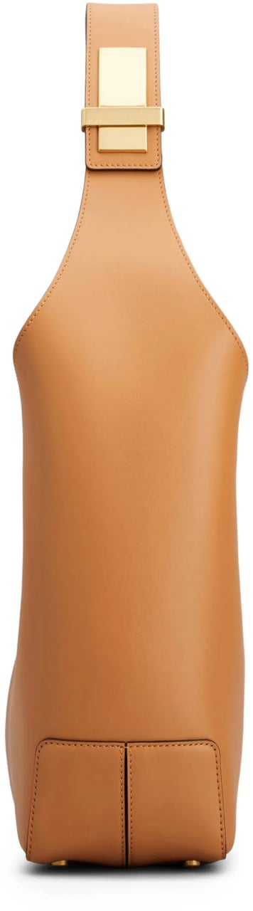 Tod's Tan Structured Leather Shoulder Bag Bruin