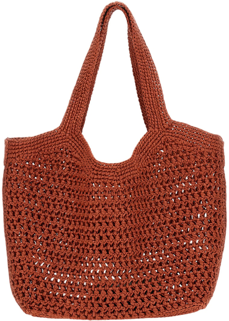 Tod's Red Medium Raffia Tote Bag Rood