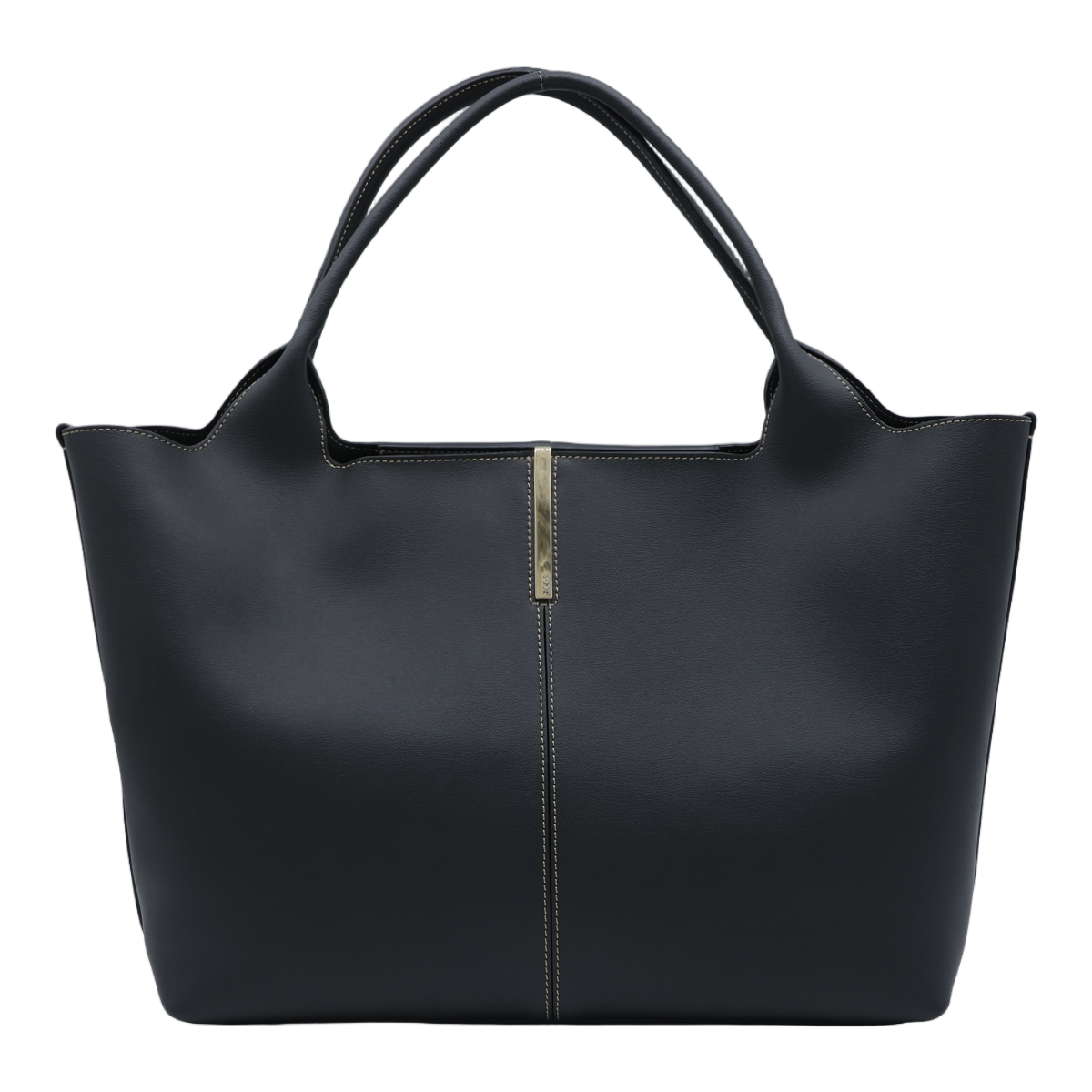 Tod's Structured Tote Bag with Gold-tone Accent Zwart