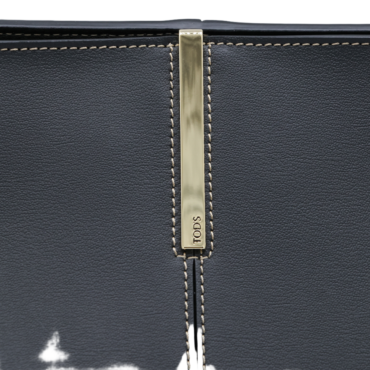 Tod's Structured Tote Bag with Gold-tone Accent Zwart