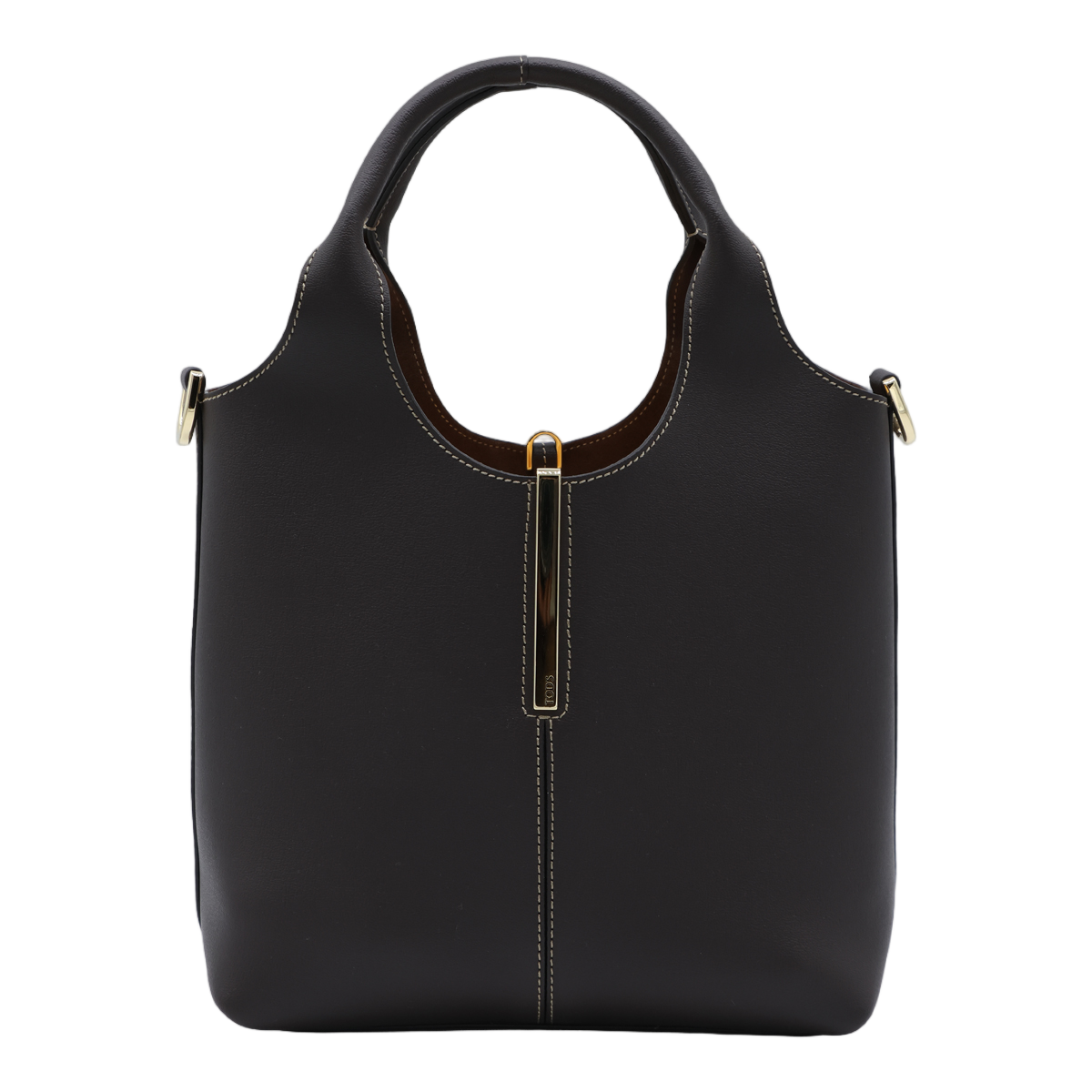 Tod's Structured Black Handbag with Detachable Shoulder Strap Zwart