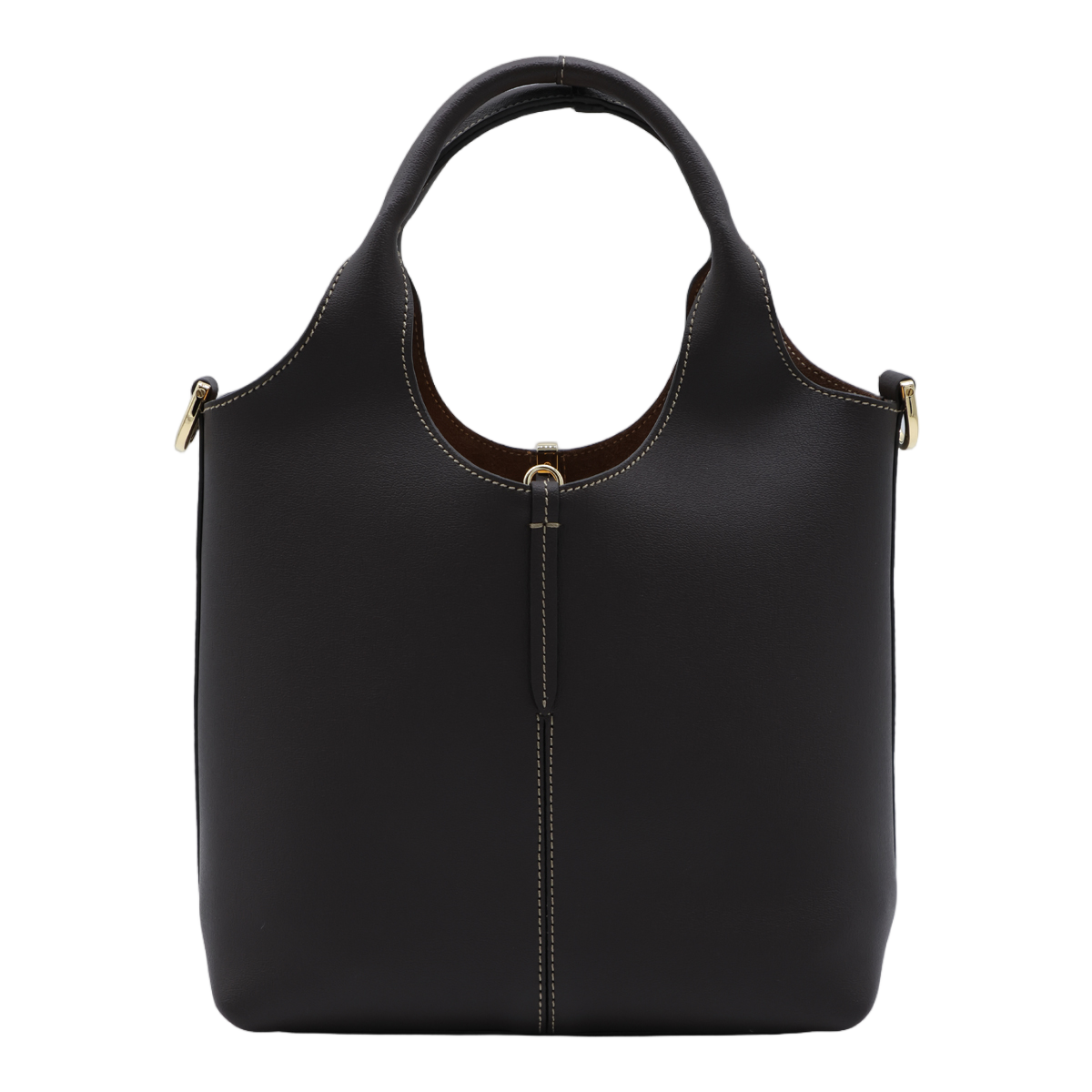Tod's Structured Black Handbag with Detachable Shoulder Strap Zwart