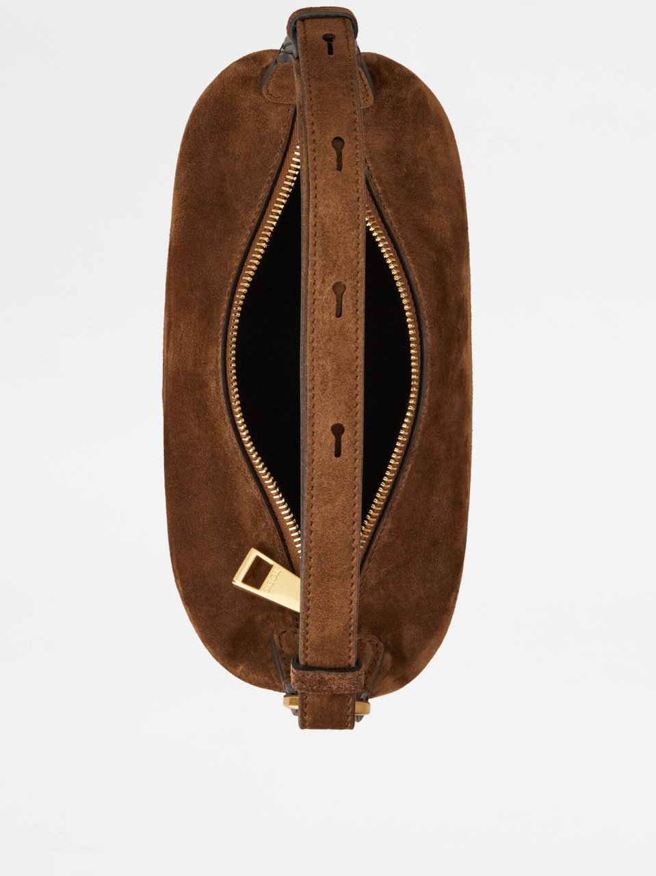 Tod's Brown Gmt Sacca Mini Suede Handbag Bruin