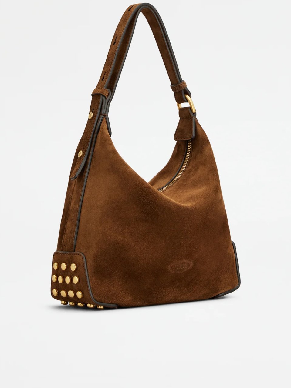 Tod's Brown Gmt Sacca Mini Suede Handbag Bruin