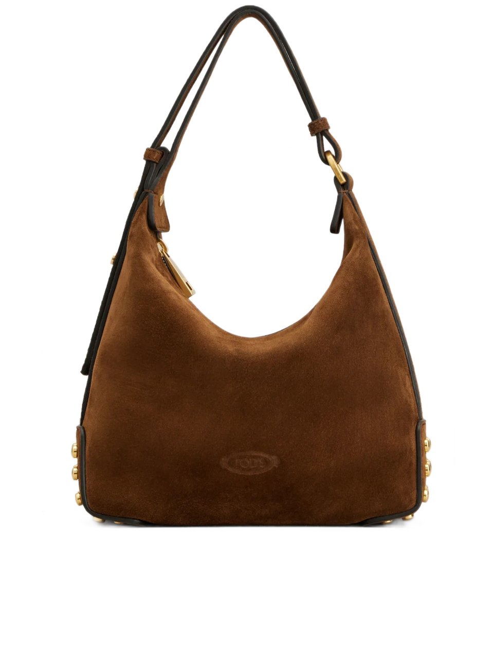 Tod's Brown Gmt Sacca Mini Suede Handbag Bruin