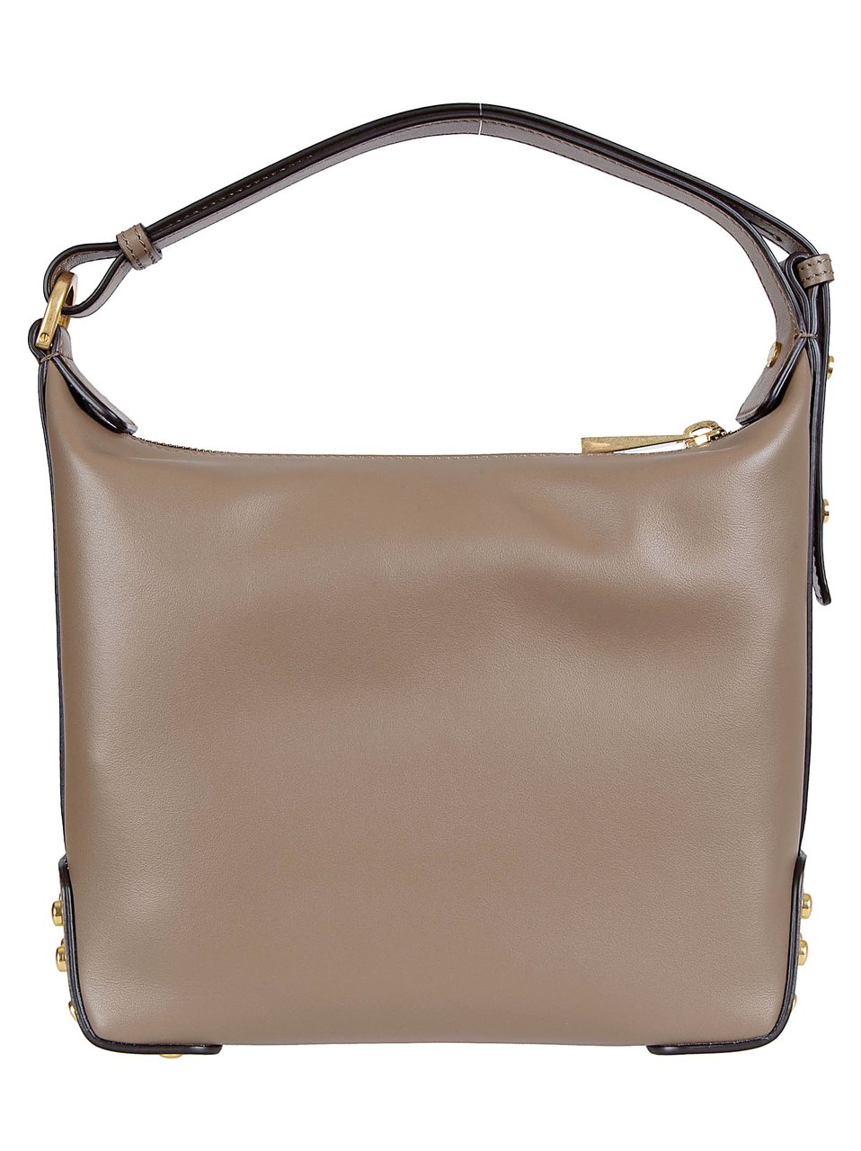 Tod's Calfskin Leather Bag with Adjustable Handle and Metallic Accents Bruin